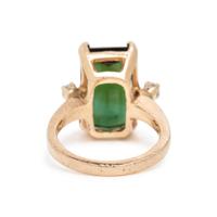 Green Tourmaline and Diamond Ring