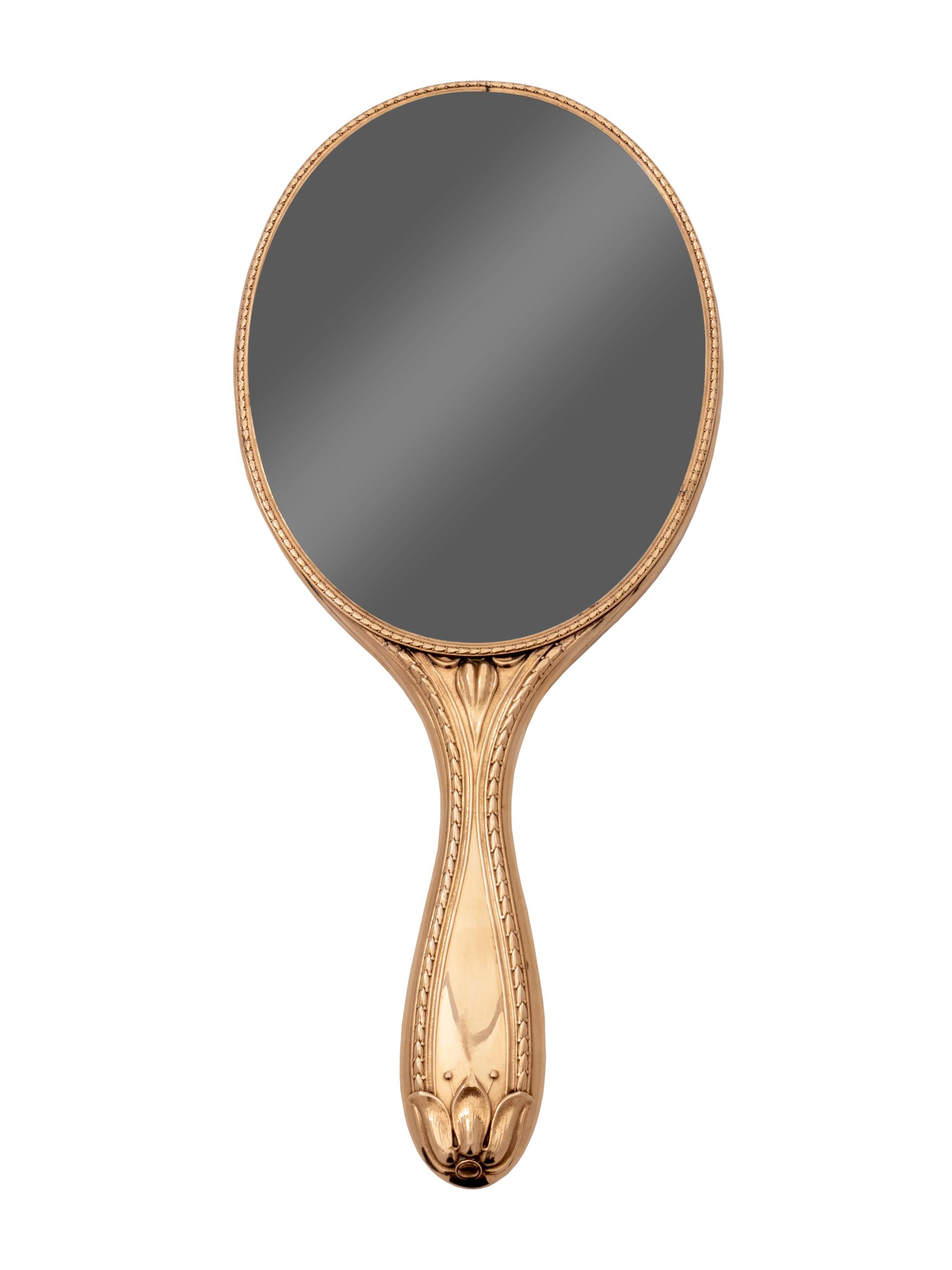 An English Art Nouveau 9K Gold and Tortoise Mounted Hand Mirror — Charles Henry Dumenil, London, circa 1876