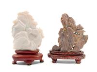 Two Chinese Opal Carvings