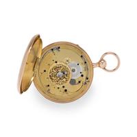 18K PINK GOLD QUARTER REPEATER OPEN FACE POCKET WATCH