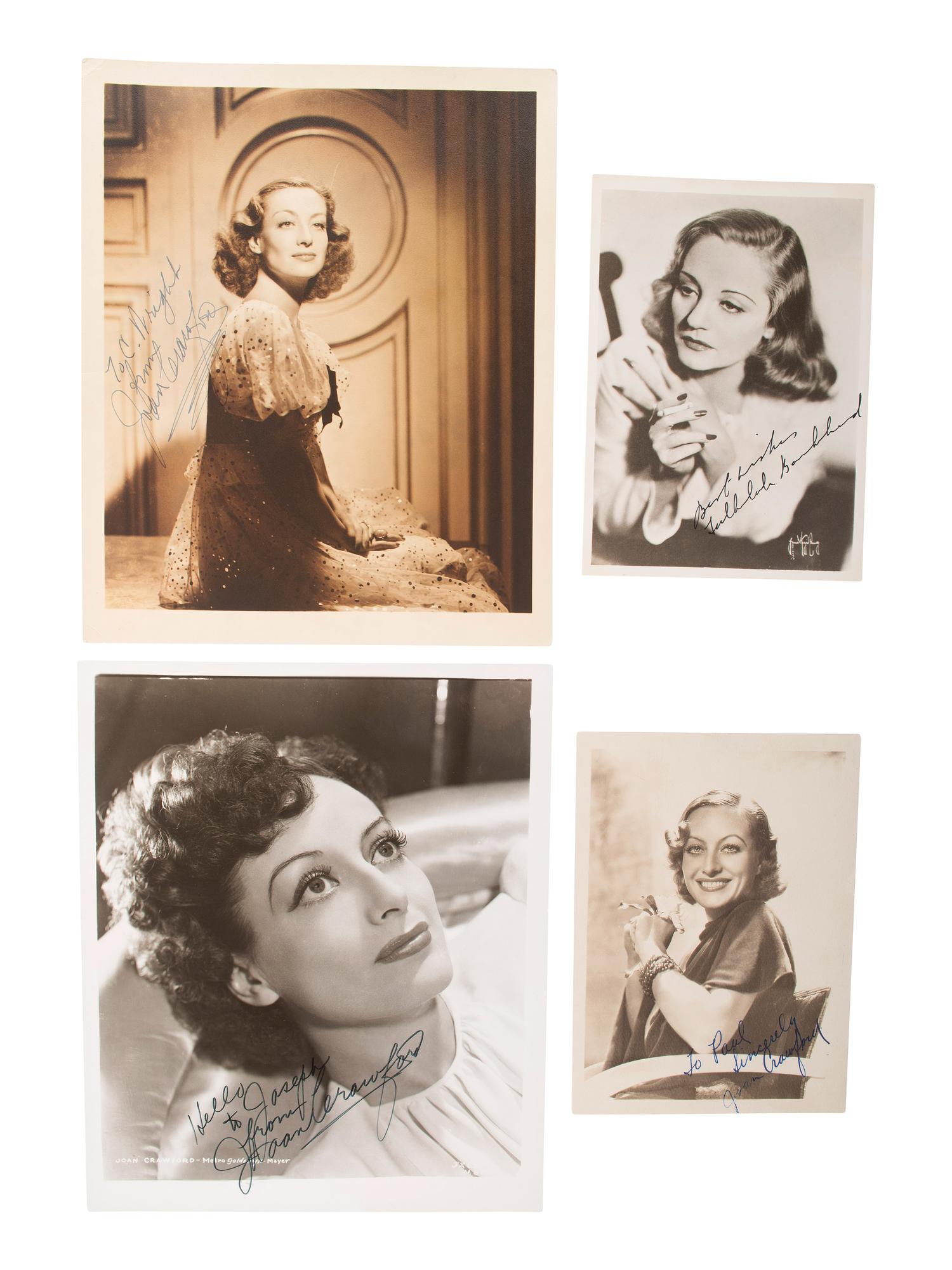 [HOLLYWOOD]. A collection of over 60 photographs and correspondence, most autographed by leading ladies from the 1920s-1970s, including: