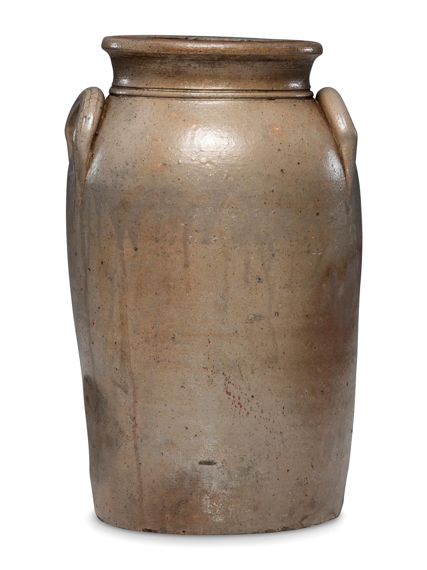 An H. Haines Four-Gallon Cobalt Decorated Stoneware Crock
