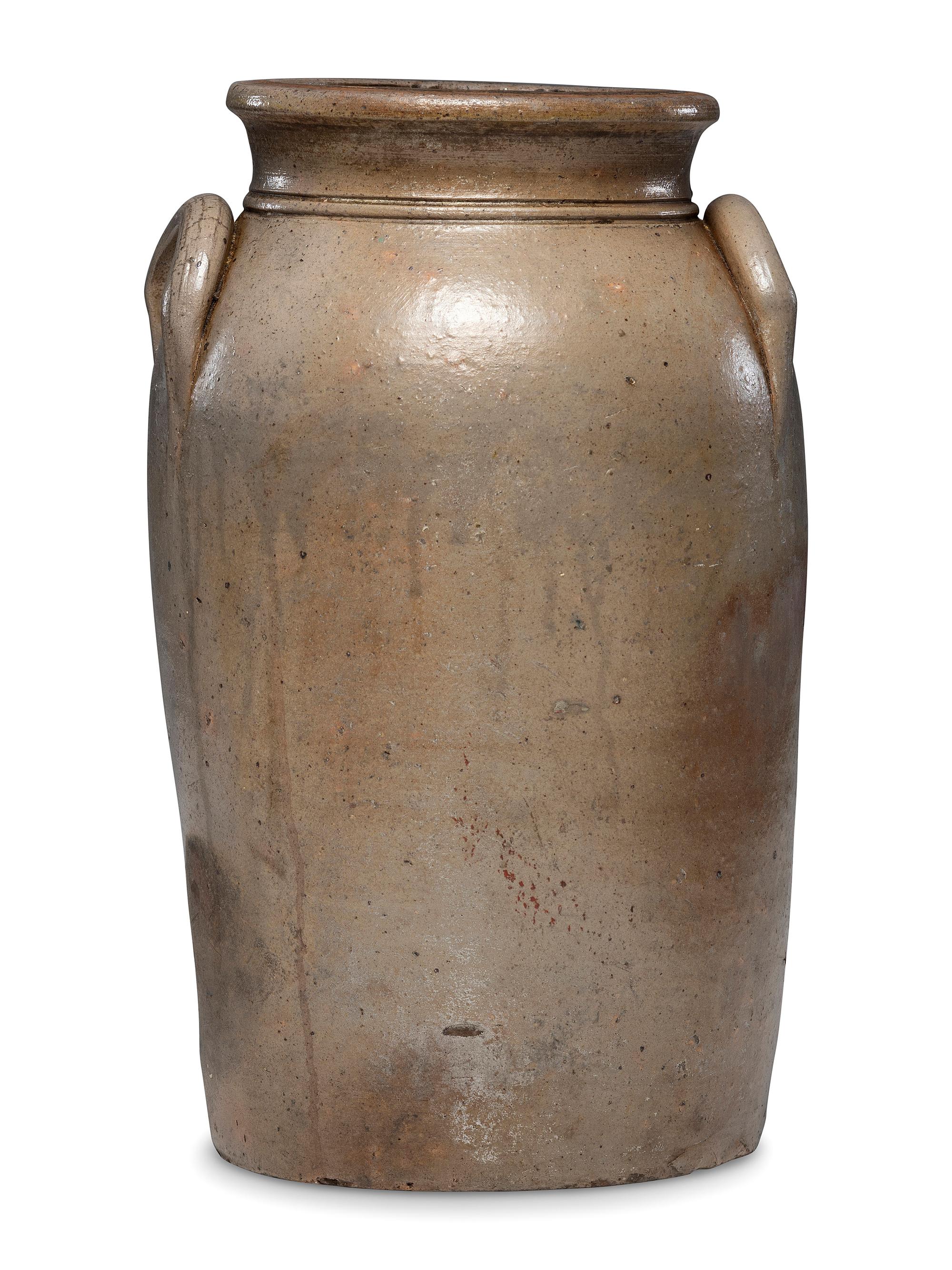 An H. Haines Four-Gallon Cobalt Decorated Stoneware Crock