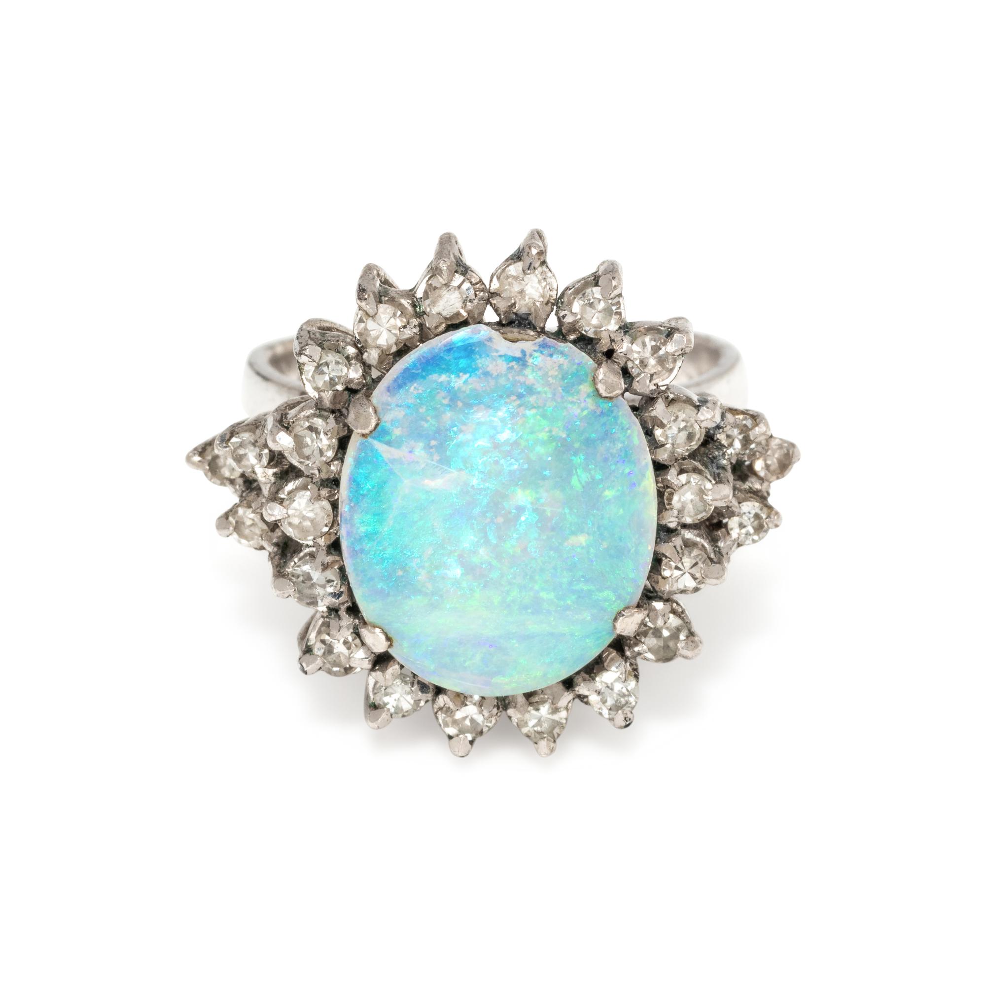 OPAL AND DIAMOND RING