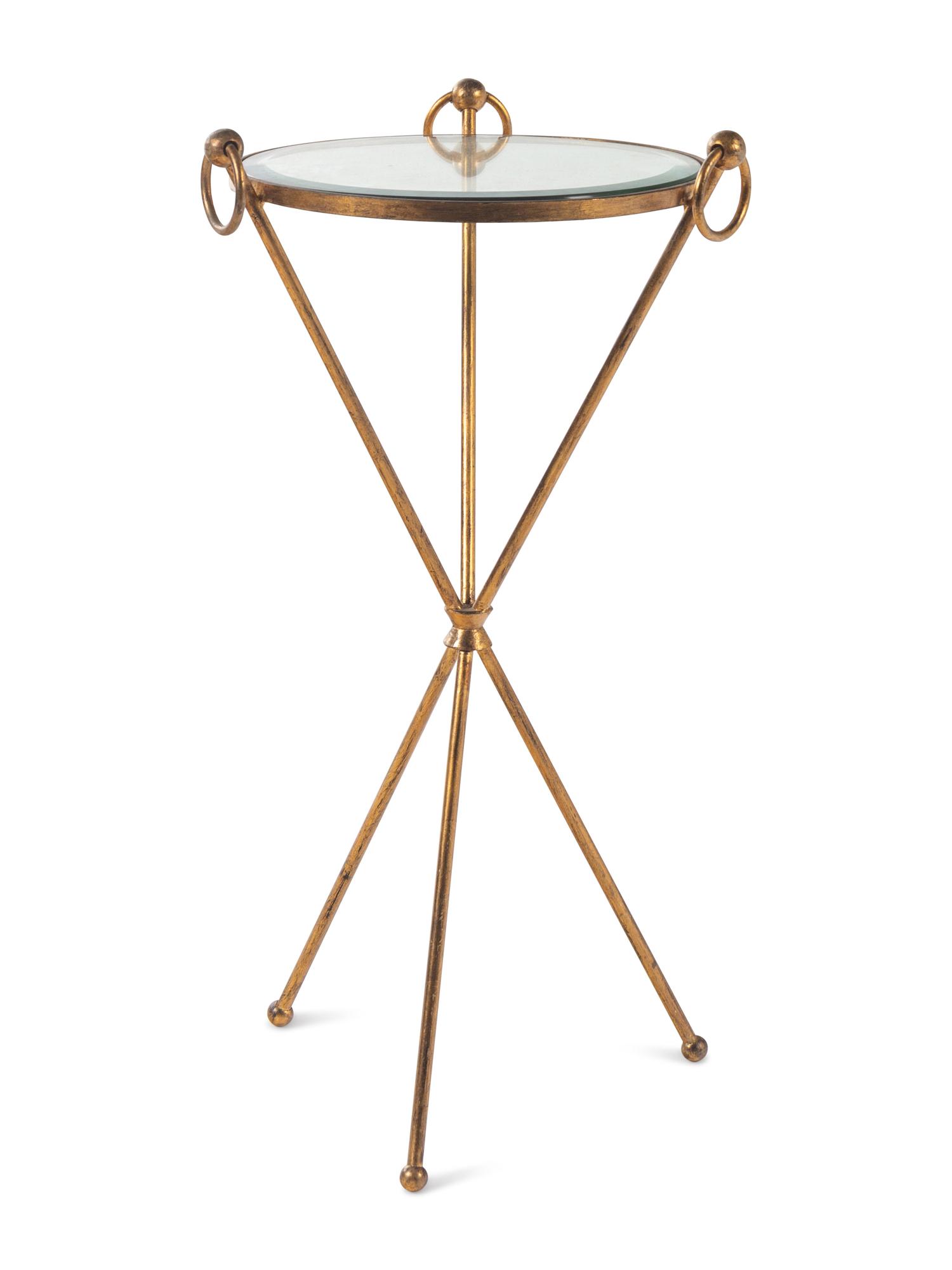 A Gilt Metal and Glass Side Table