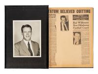 A Group of Four Career Scrapbooks and a KOCO TV Videotape from The Collection of Hall of Fame Oklahoma Football Coach Bud Wilkinson,