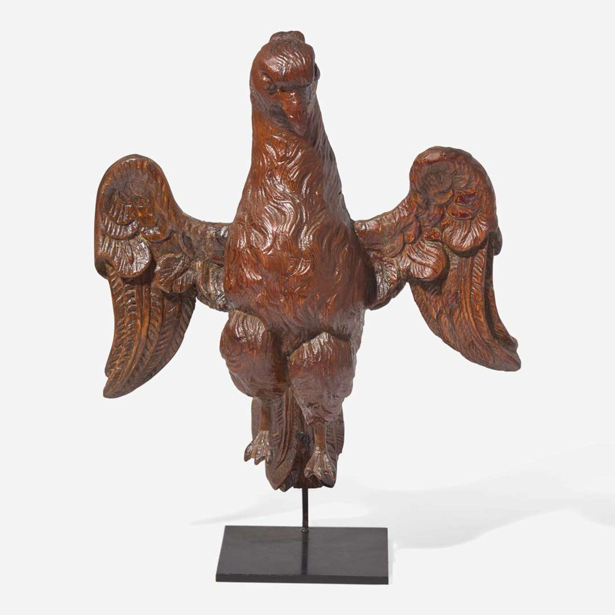 A Georgian carved pine eagle finial or cartouche English, 18th century