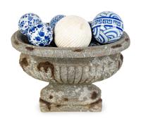 A Group of Eight Blue and White Porcelain Spheres — 20TH CENTURY