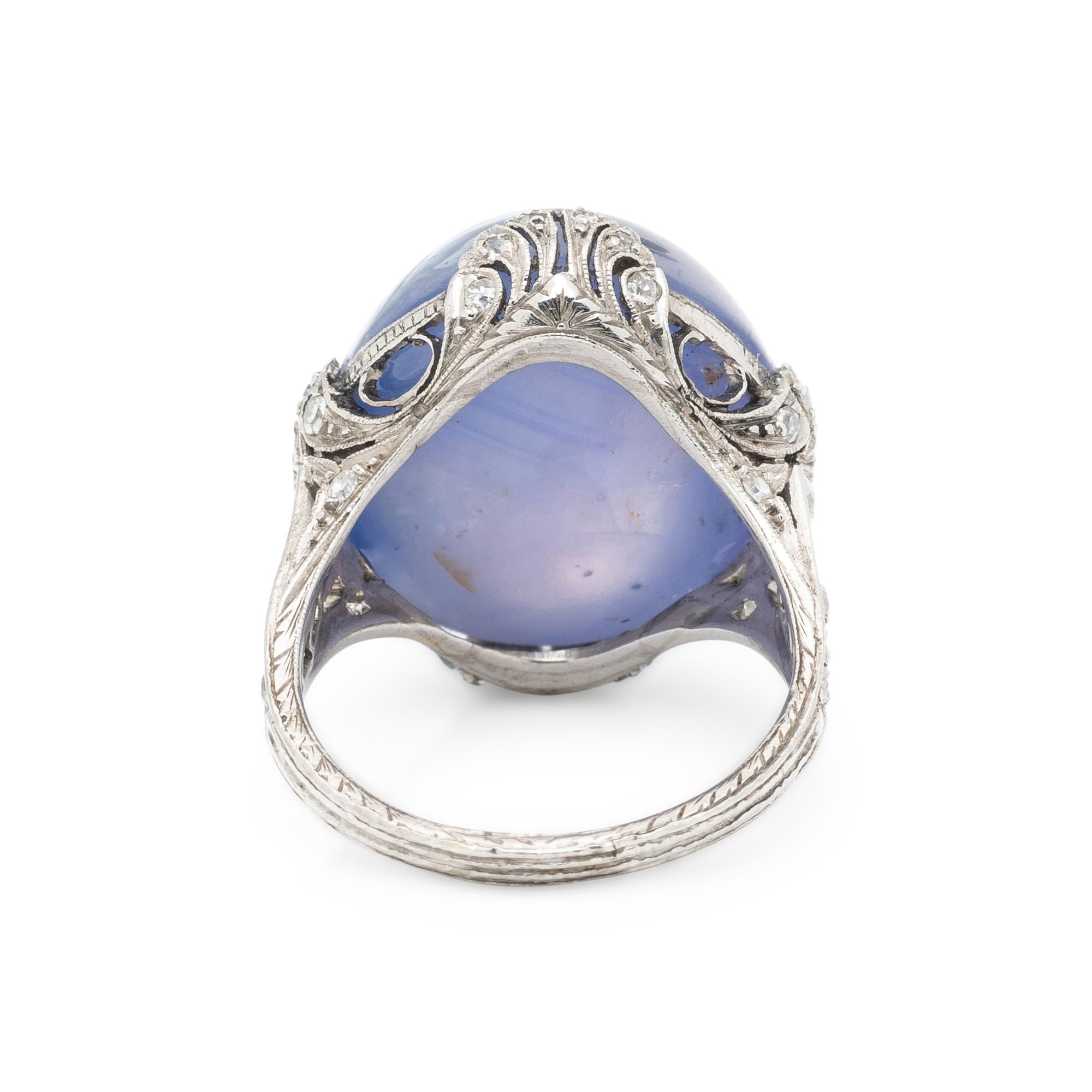 EDWARDIAN, STAR SAPPHIRE AND DIAMOND RING