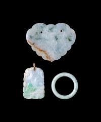 A Chinese White Jade 'Chime' Pendant