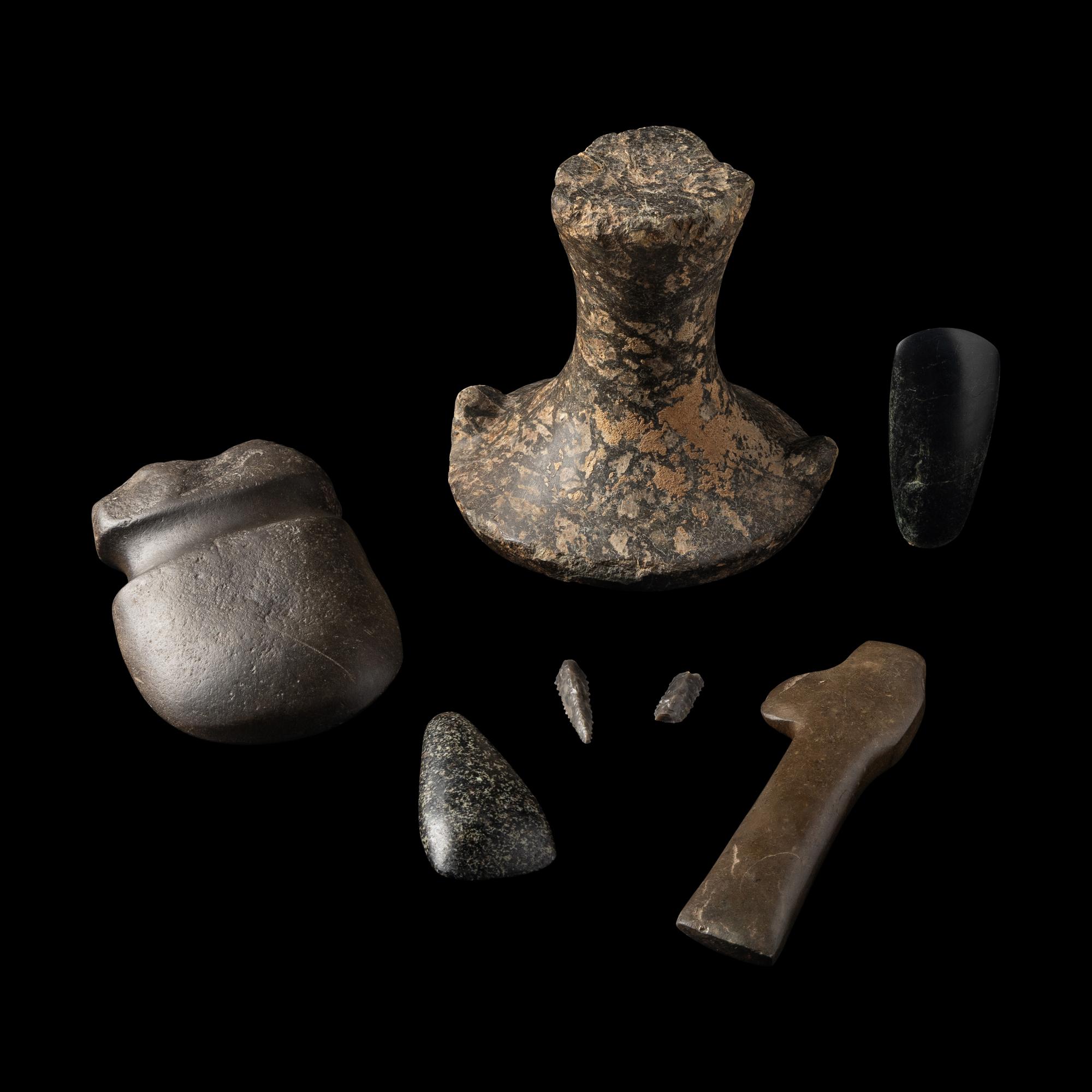 Six Native American Stone Tools