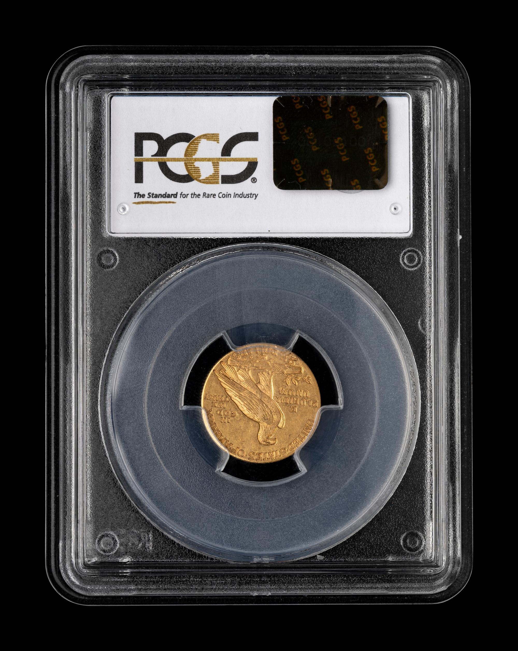 A 1911 Indian Head $2.50 Gold Coin (PCGS AU58)