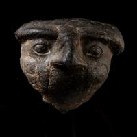 An Egyptian Basalt Falcon Face Fragment
