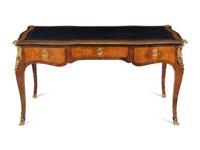 A Louis XV Style Gilt Bronze Mounted Bureau Plat