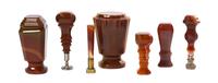 A Collection of Agate Mounted Seals, Height of tallest 3 7/8 inches.