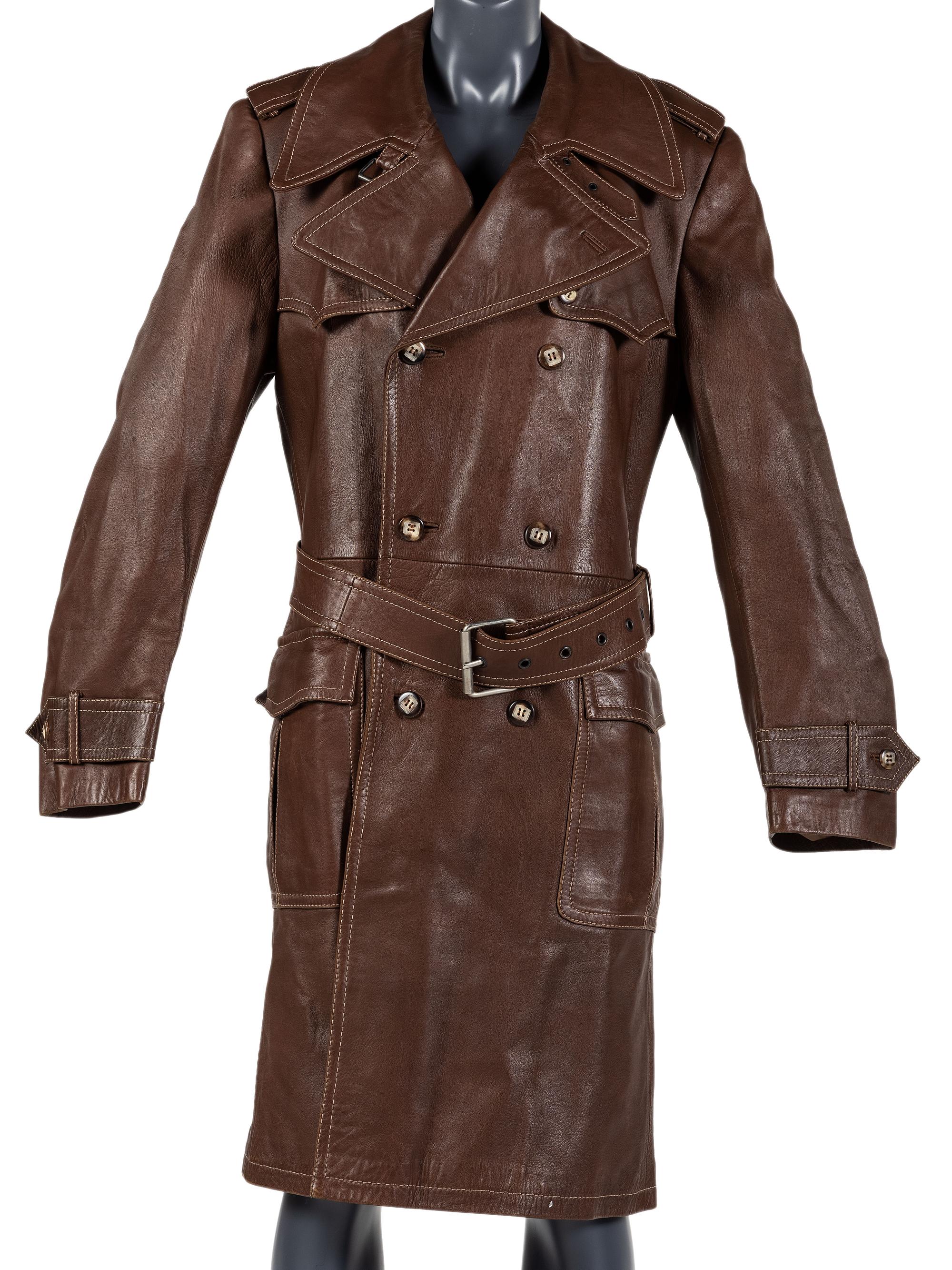 [FILM] -- [PARKS, Gordon (1912-2006)]. Leather overcoat identified to Gordon Parks.