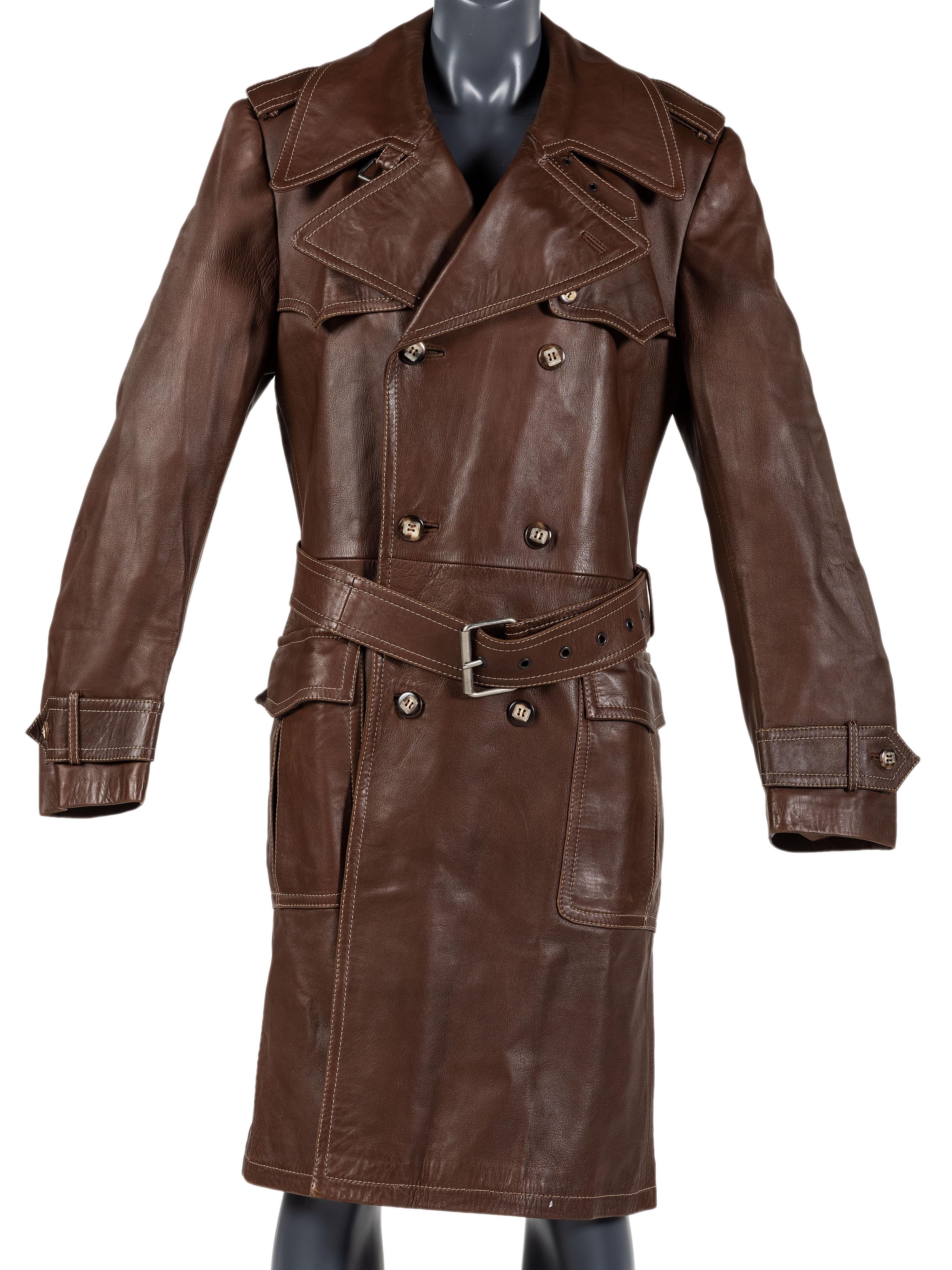 [FILM] -- [PARKS, Gordon (1912-2006)]. Leather overcoat identified to Gordon Parks.