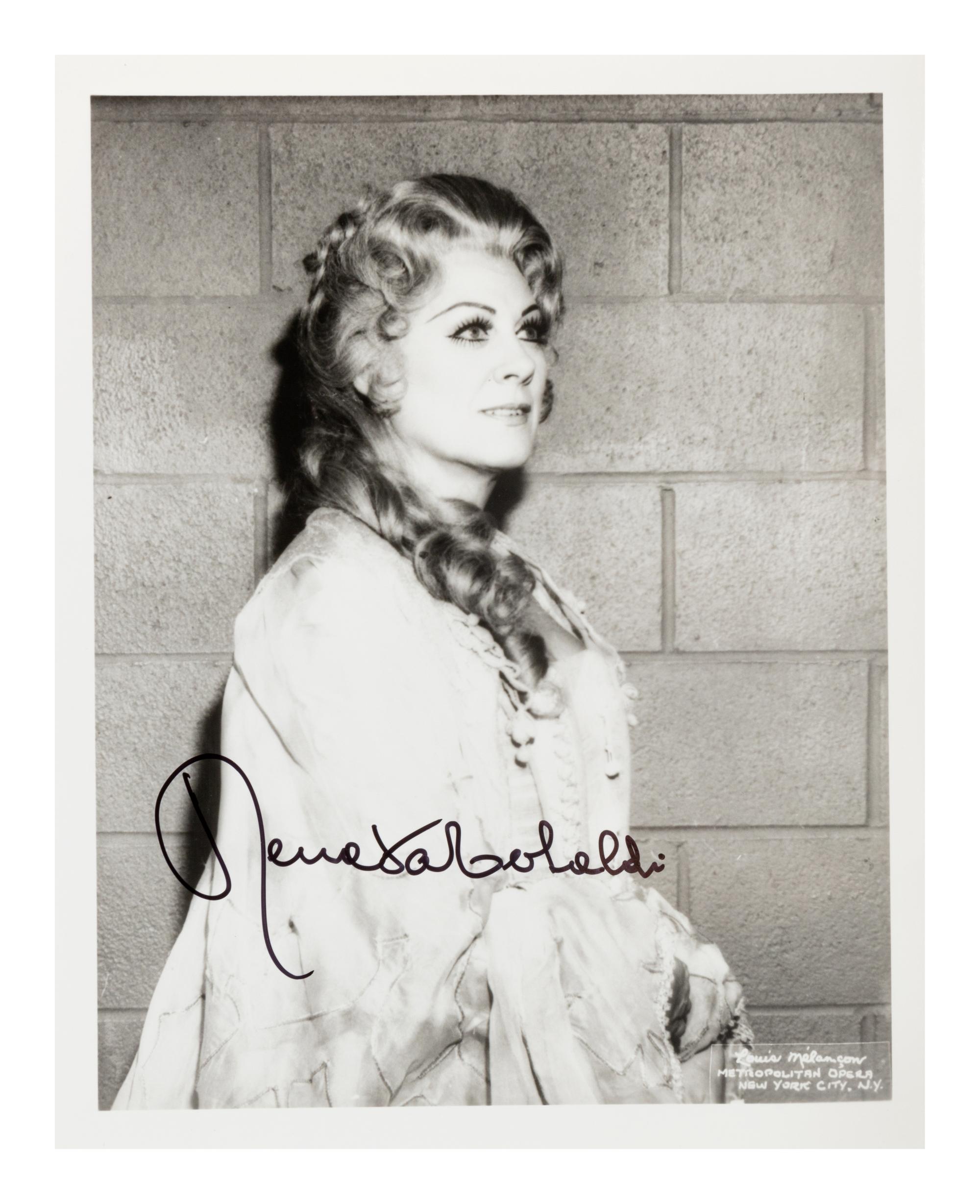 [20TH-CENTURY OPERA SINGERS]. A group of 5 signed photographs of opera singers from the 1970s-1990s, comprising images of: