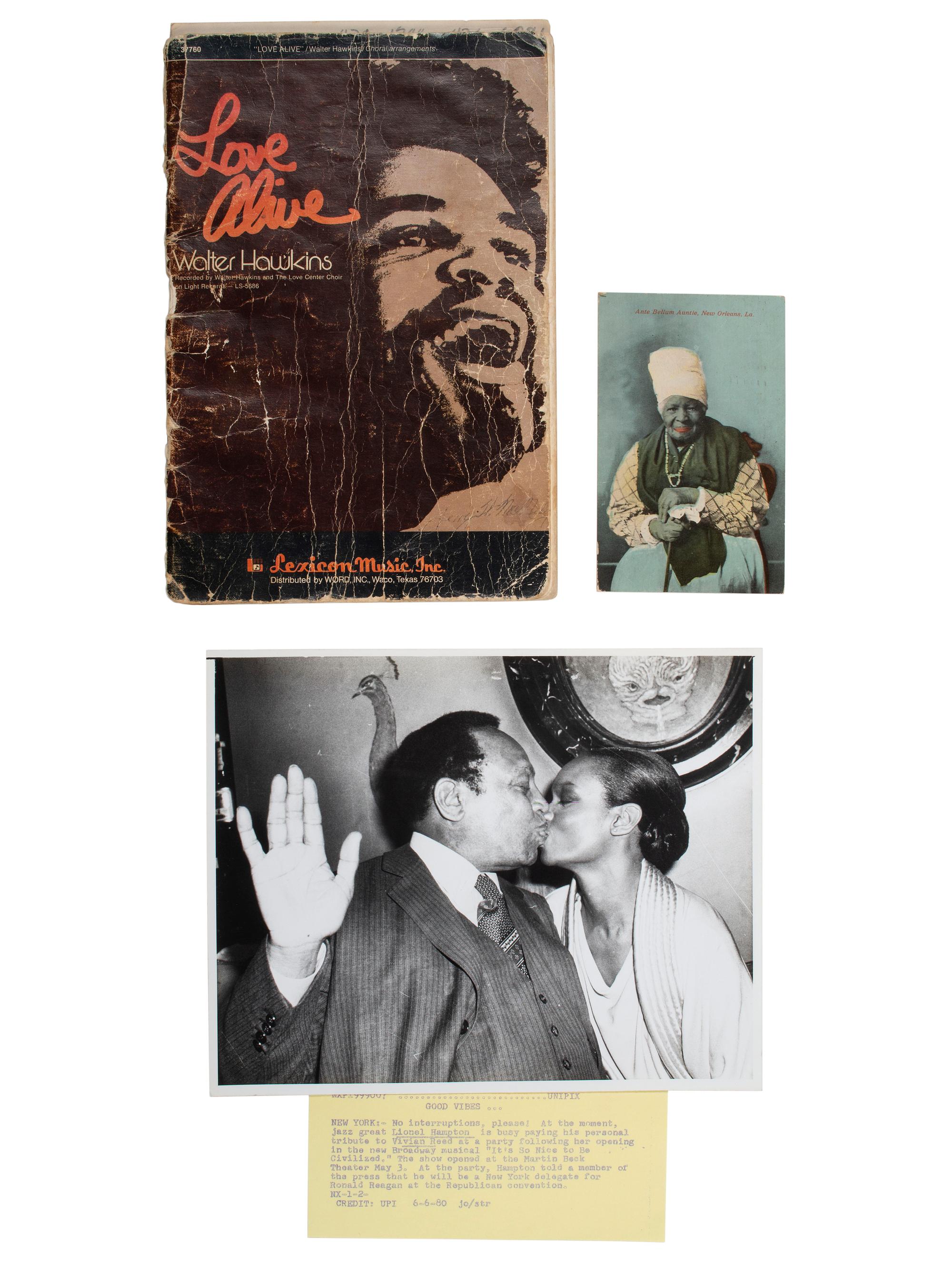 [AFRICAN AMERICANA]. A group of 10 items, featuring press photographs of high profile African Americans, incl. Arthur Shores, Stevie Wonder, and Jesse Jackson.