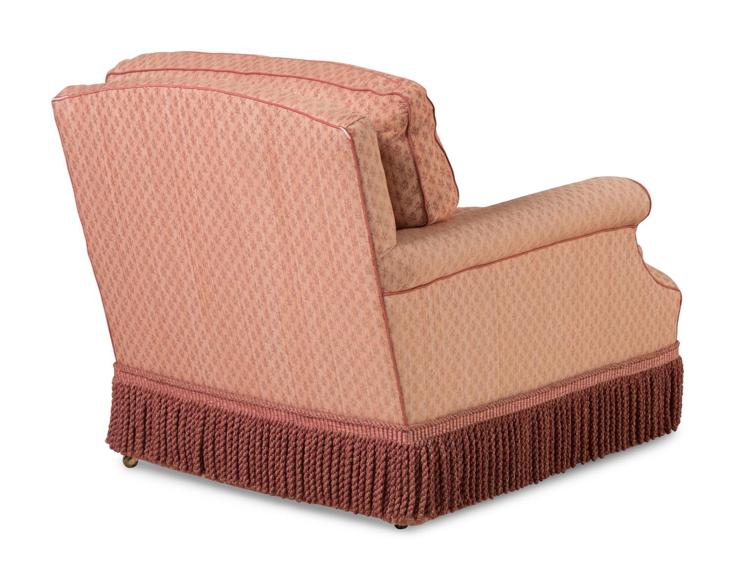 A Pair of Custom Easy Chairs with Bullion Fringe