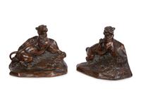 A Pair of Jennings Brothers Bronze Cougar Bookends