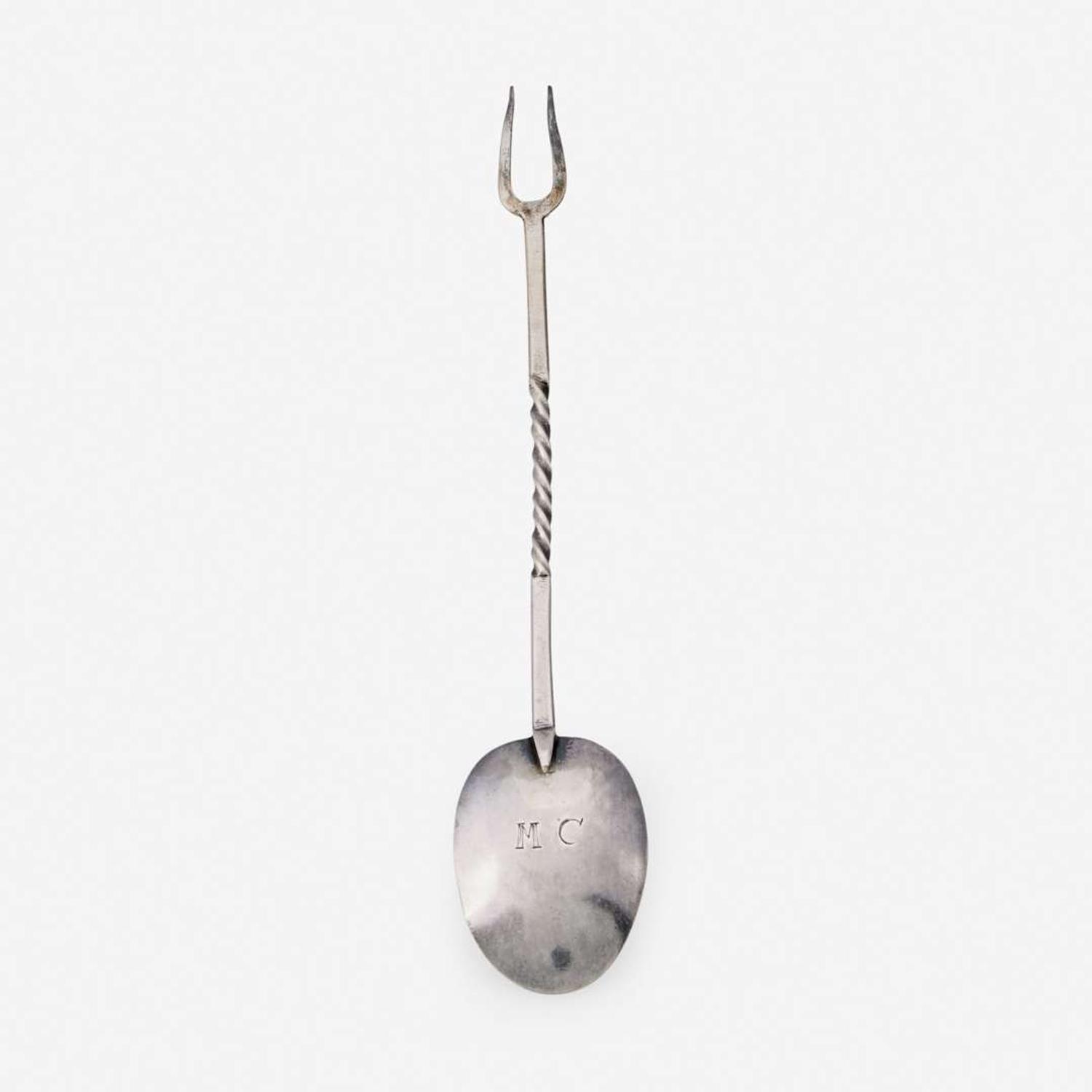 A rare silver sucket fork John Coney (1655-1722), Boston, MA, circa 1700