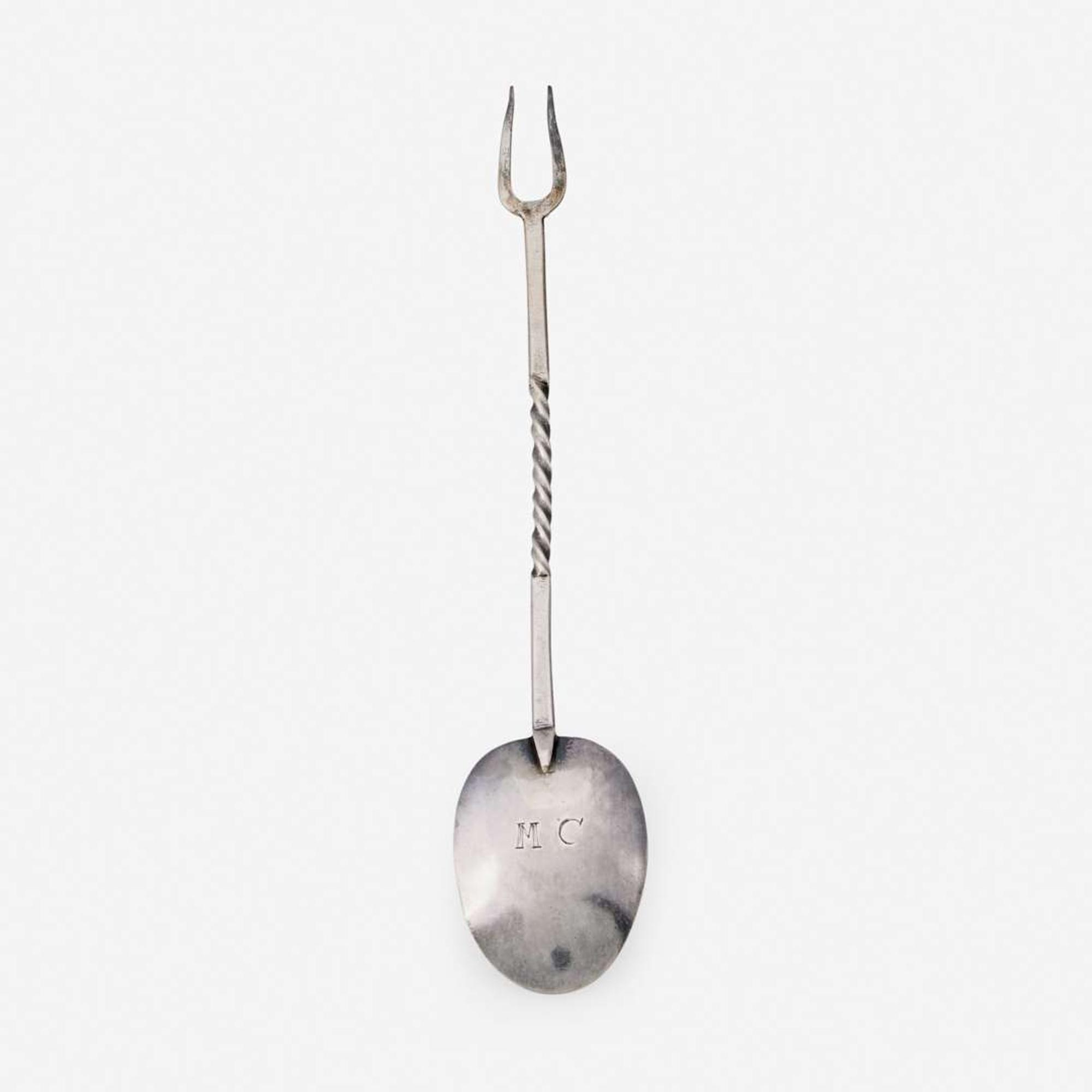 A rare silver sucket fork John Coney (1655-1722), Boston, MA, circa 1700