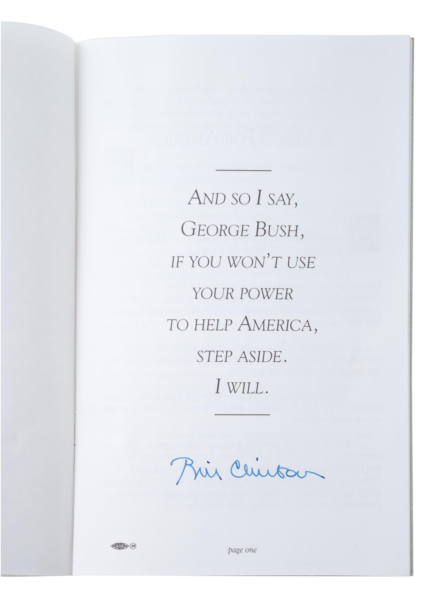 [CLINTON, William Jefferson (b. 1946)]. Signed pamphlet with inauguration and presidential ephemeral