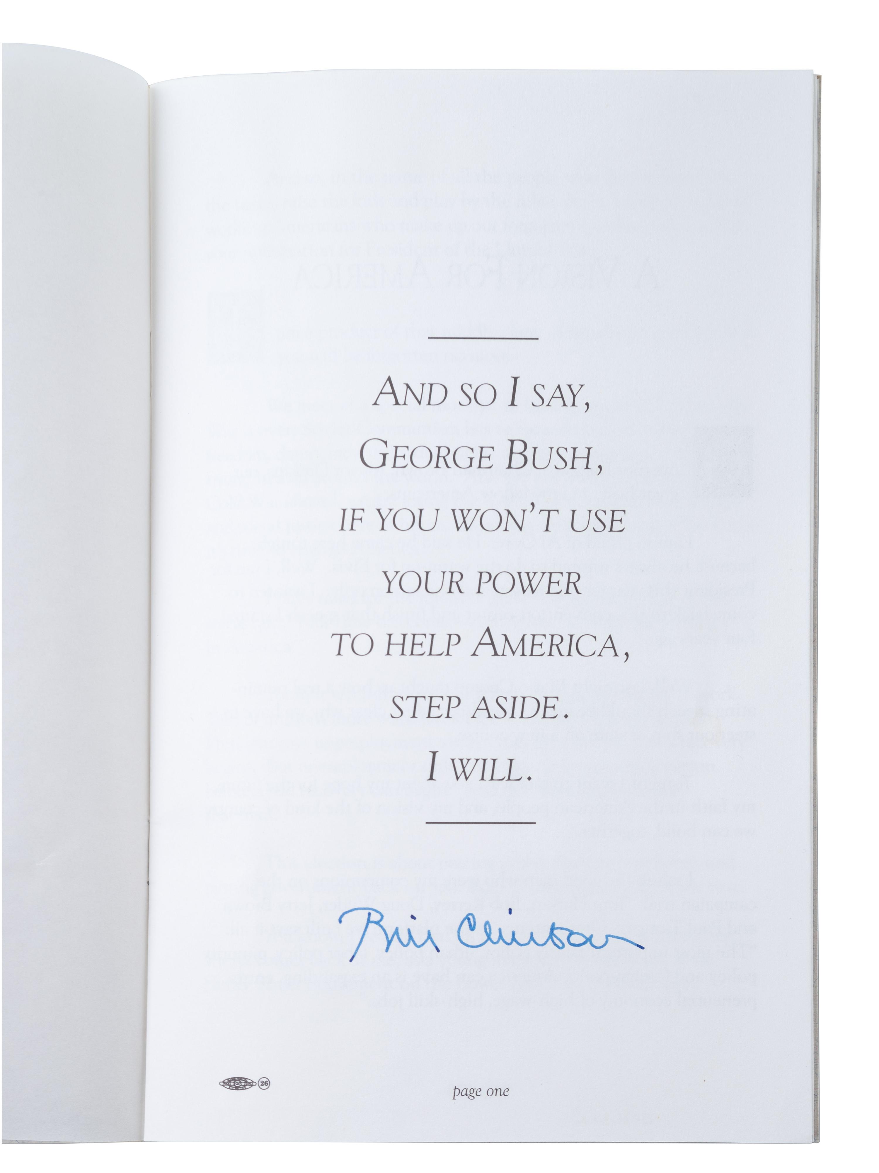 [CLINTON, William Jefferson (b. 1946)]. Signed pamphlet with inauguration and presidential ephemeral