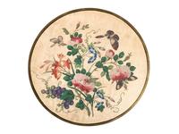 A Pair of Floral Paintings on Silk