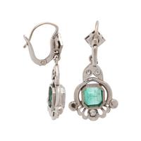 EMERALD AND DIAMOND EARRINGS