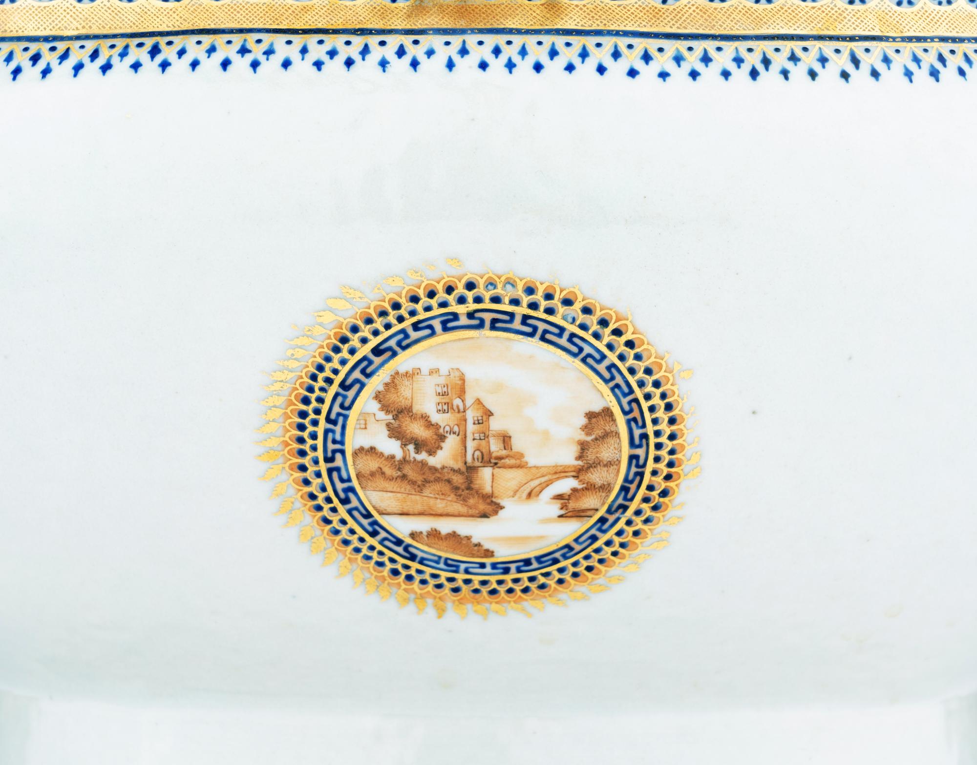 A Chinese Export Porcelain Tureen and Cover with Underplate