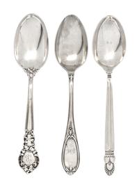 A Group of Three American Silver Table Spoons, ,