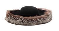 Patricia Underwood Black Felt with Fur Trim Hat, 1990-200s