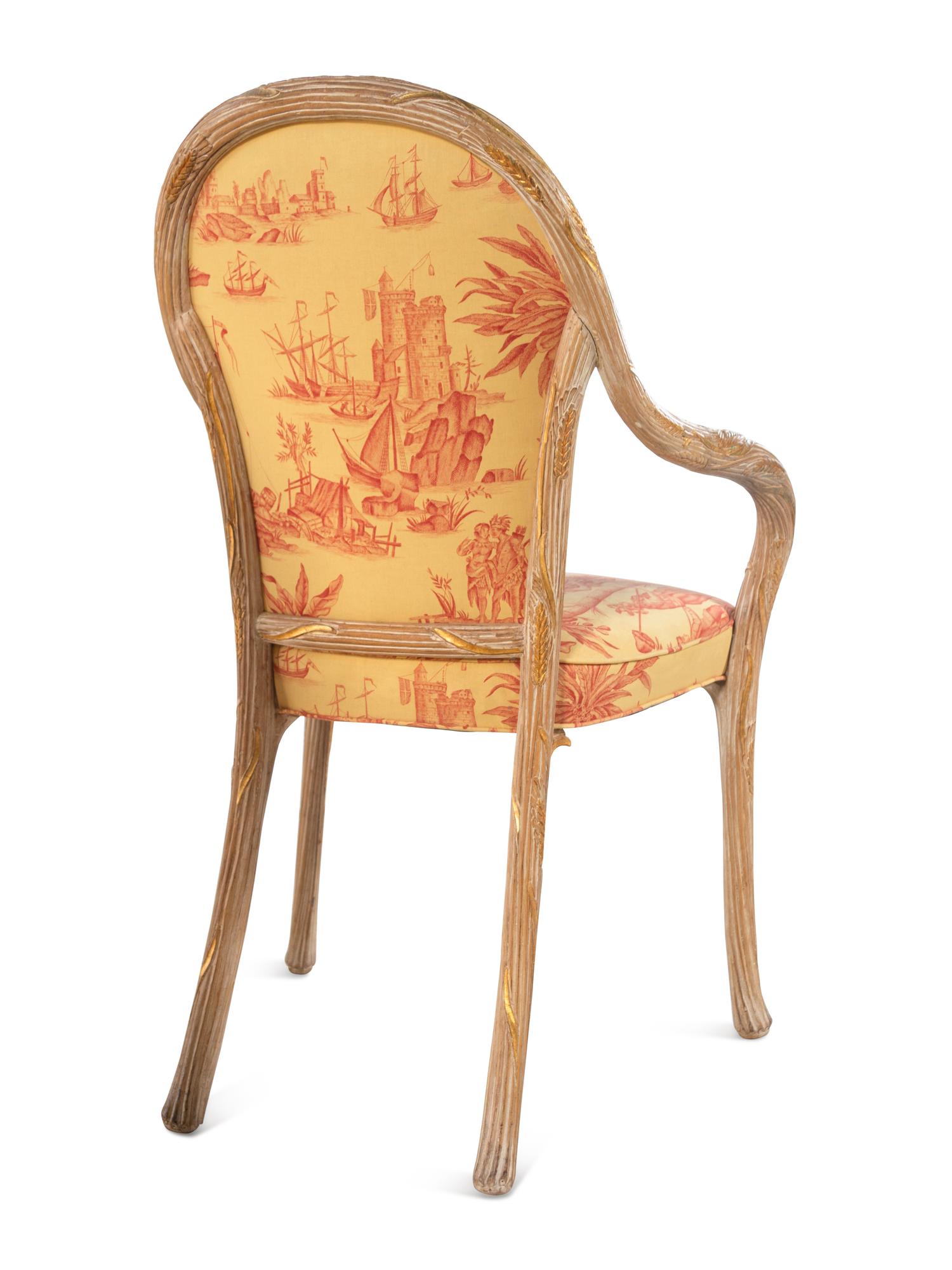 A Set of Four Continental Giltwood Armchairs