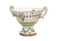 A Meissen Marcolini Period Porcelain Center Bowl, Width over handles 9 3/4 inches.