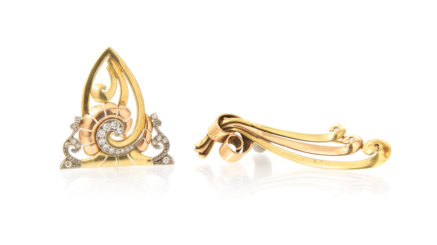 A Collection of Retro Gold Jewelry, 12.50 dwts.