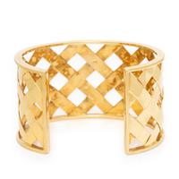 YELLOW GOLD BASKET WEAVE CUFF BRACELET