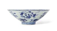 A Rare Blue and White Porcelain Hexafoil Bowl — XUANDE MARK AND PERIOD (1426-1435)
