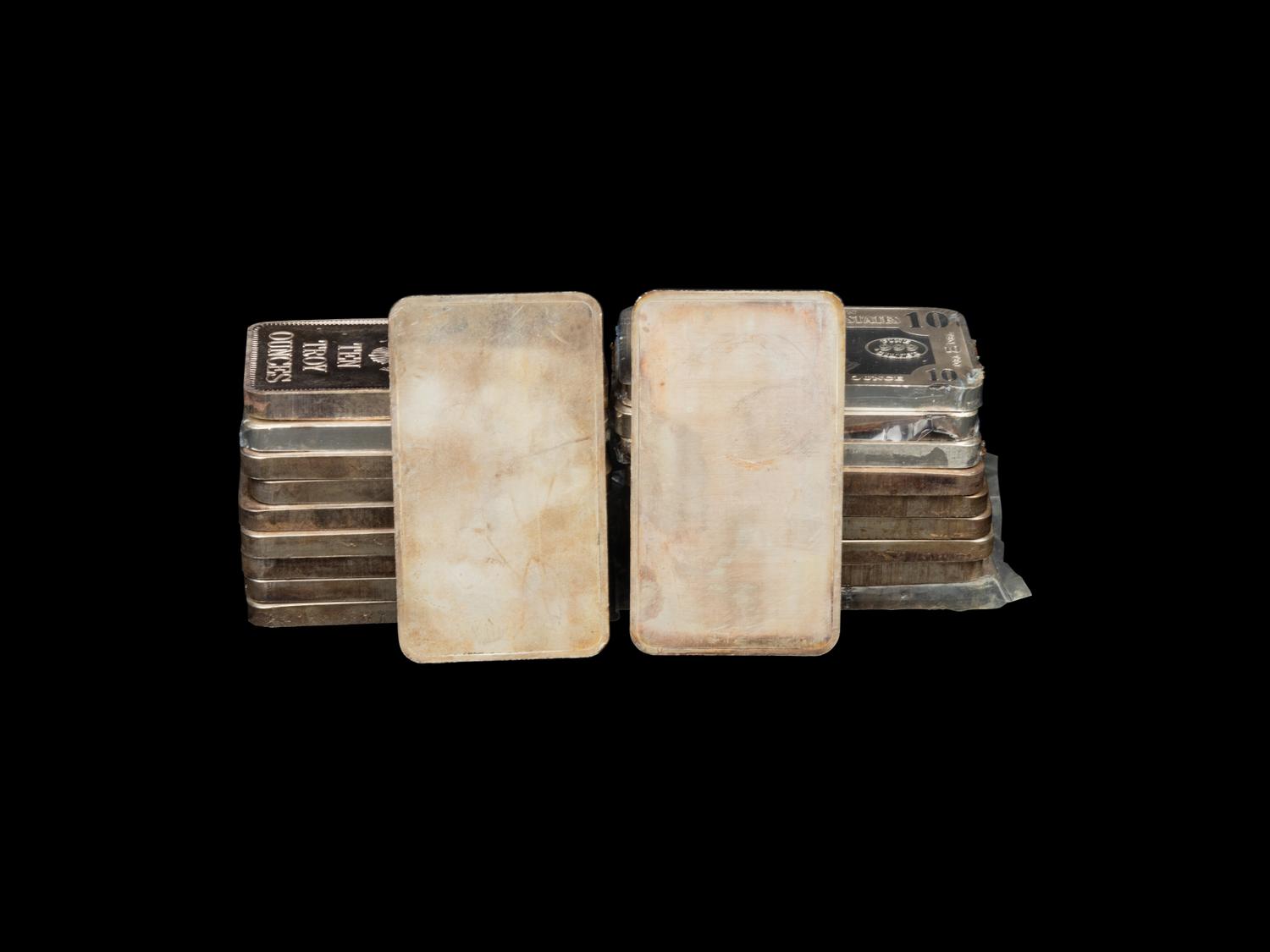 [PRIVATE ISSUE] A Group of Twenty 10 Troy Oz. Silver Ingots