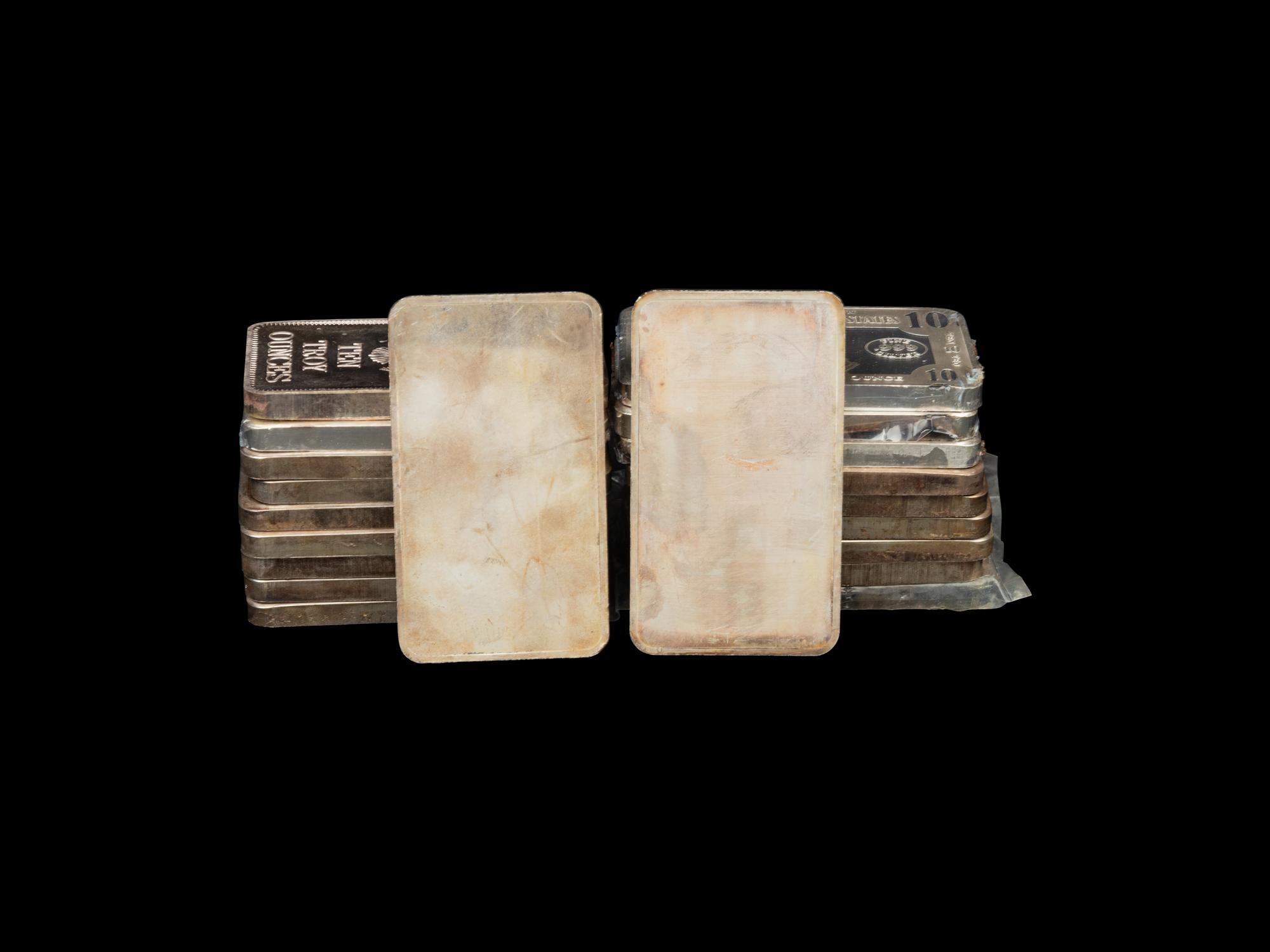 [PRIVATE ISSUE] A Group of Twenty 10 Troy Oz. Silver Ingots