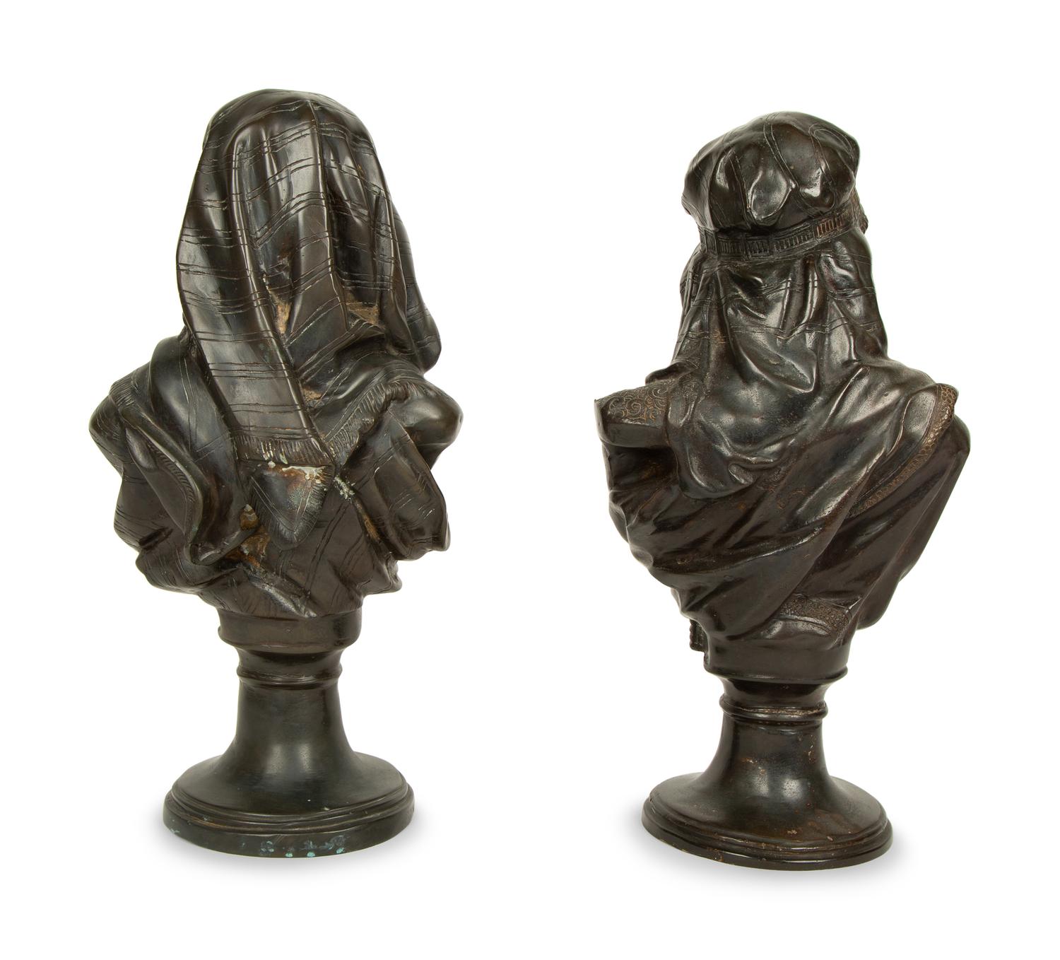 A Pair of Continental Cast Metal Busts — LATE 19TH/EARLY 20TH CENTURY