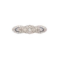 ART DECO, DIAMOND AND SYNTHETIC SAPPHIRE BROOCH