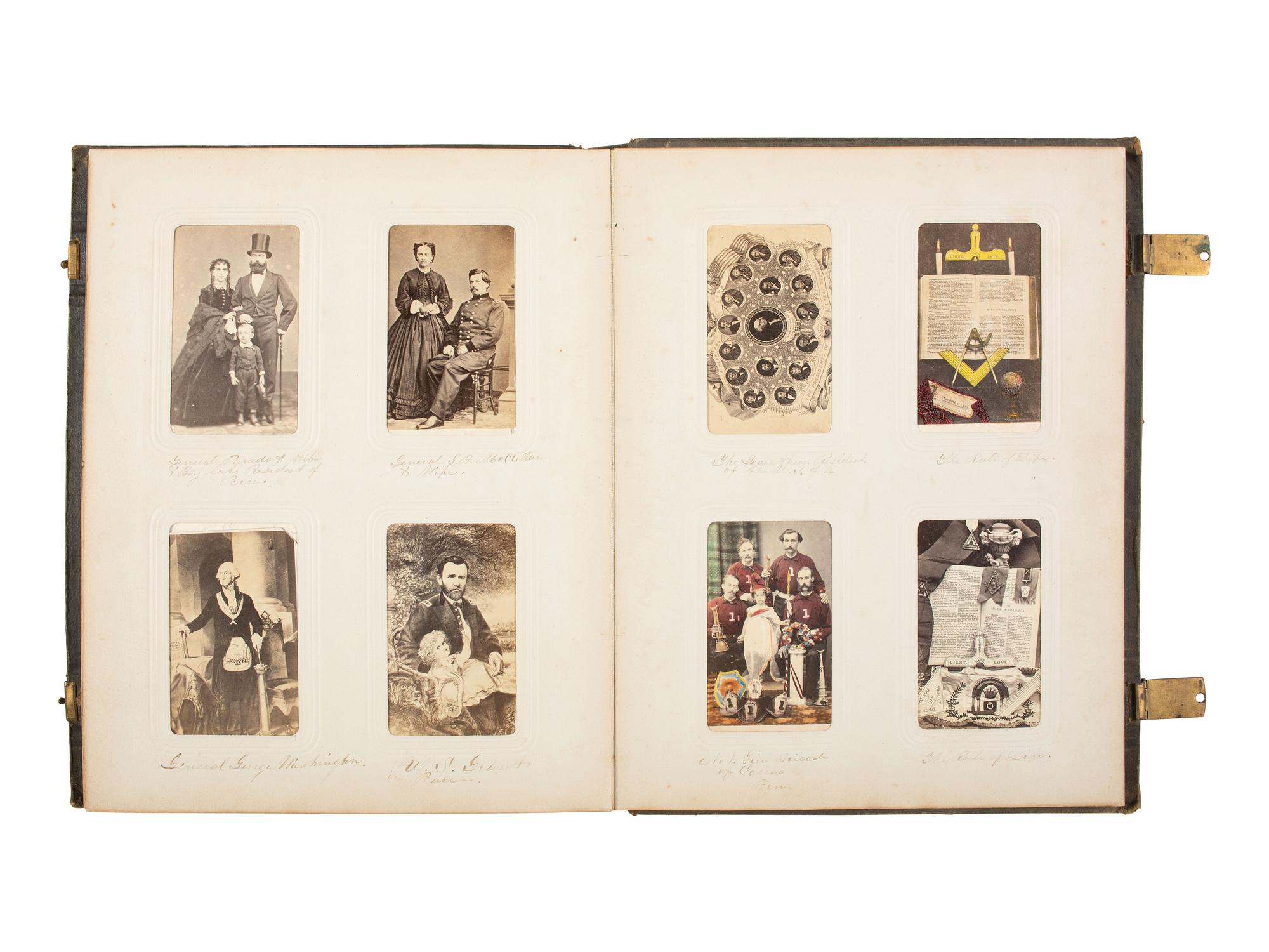 [EARLY PHOTOG.] CDV album of European and American notables, incl. royalty, statesmen, and authors.