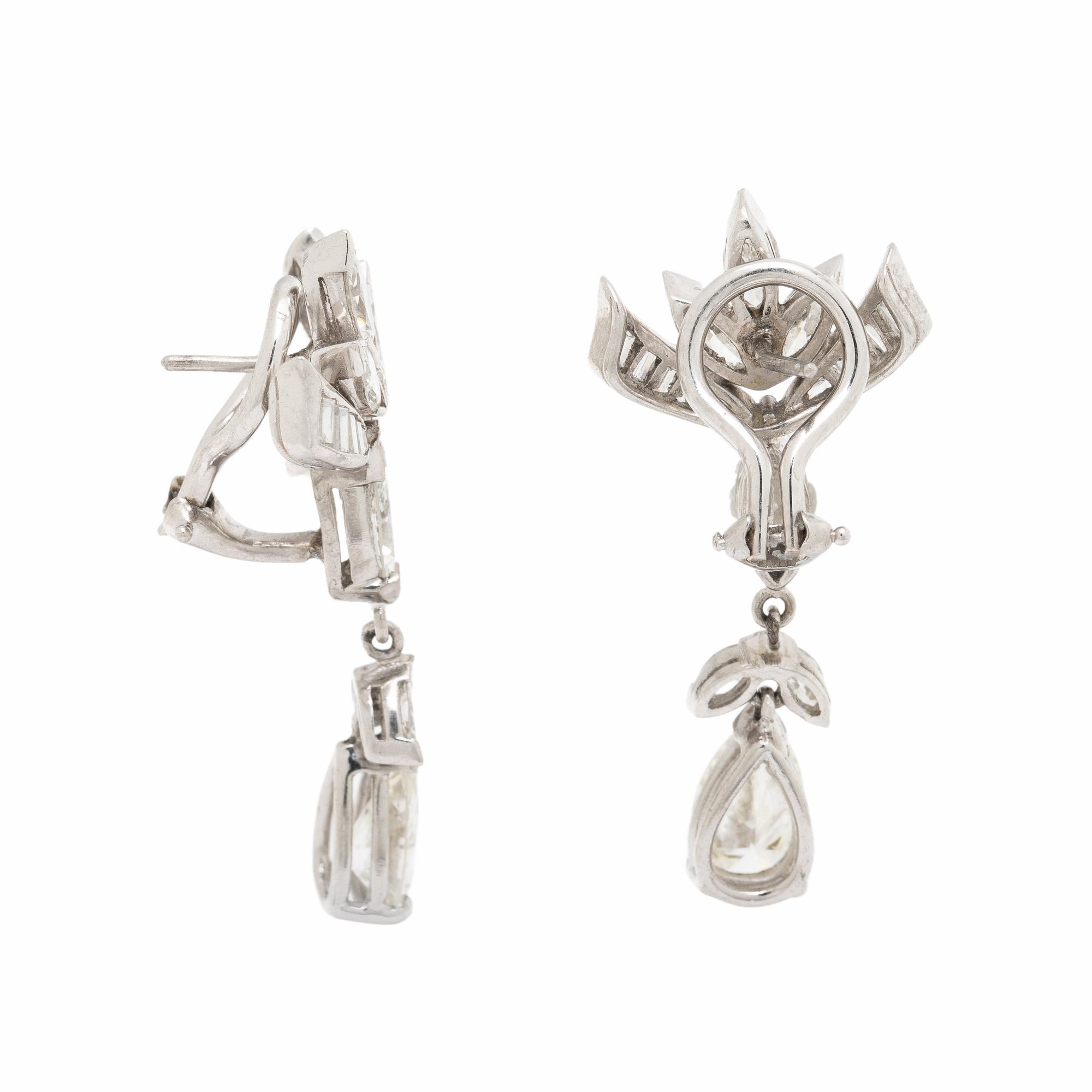 PLATINUM AND DIAMOND DROP EARRINGS