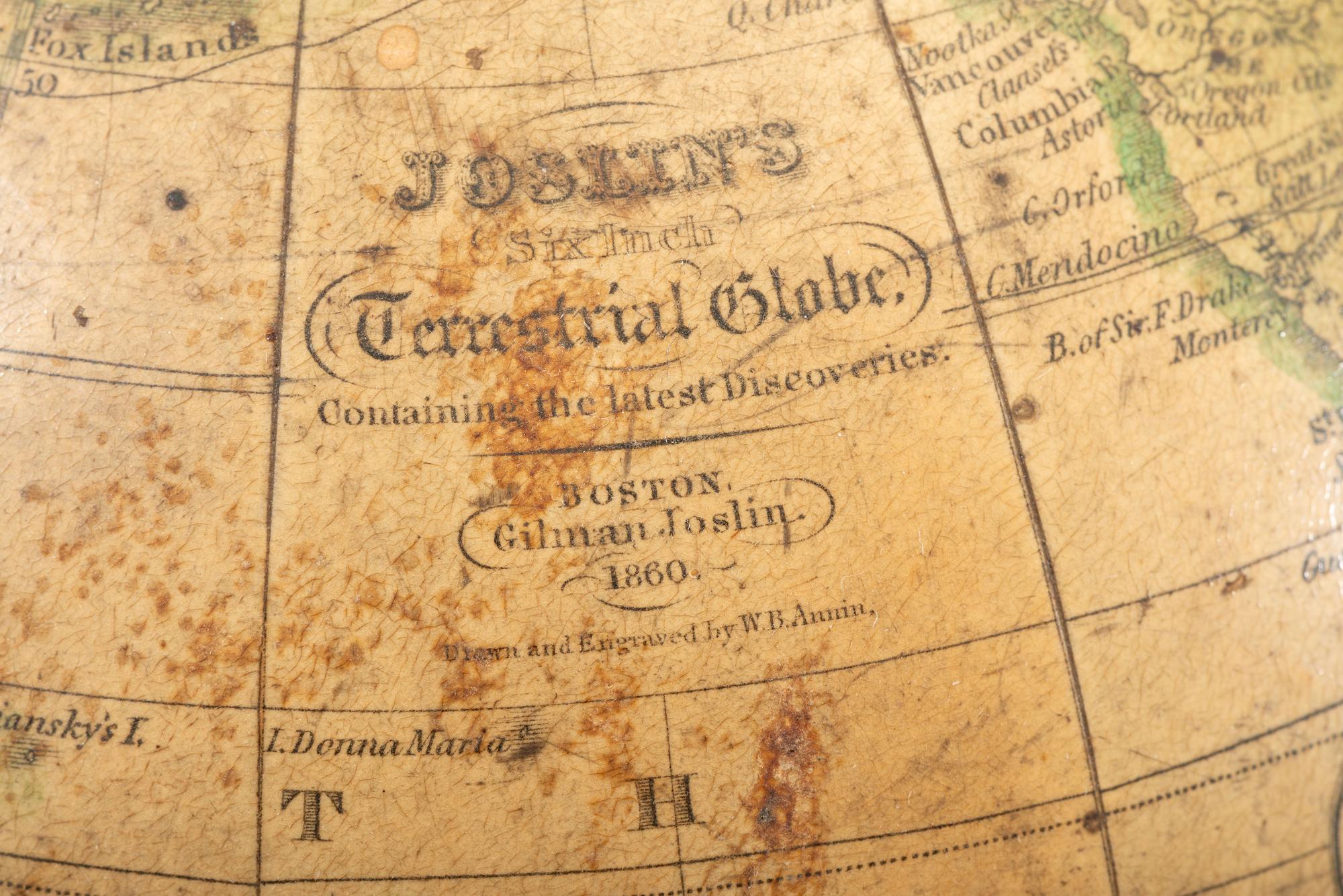 A Joslin’s Terrestrial Table Globe on Stand