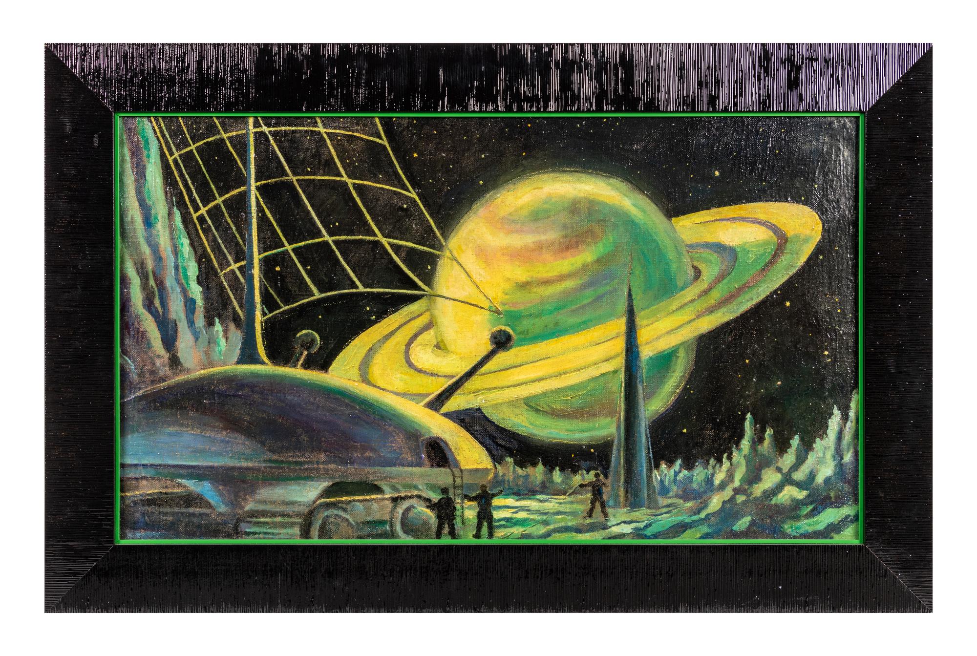[SPACE EXPLORATION]. SOKOLOV, Andrei (1931-2007). "САТУРН НА ТИТАНЕ" [Saturn on Titan]. Circa 1959.