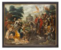 Studio of Frans Francken the Younger, (Flemish, Late 16th/Early 17th Century), The Feast of Esther (two works), David and Abigail, Davi