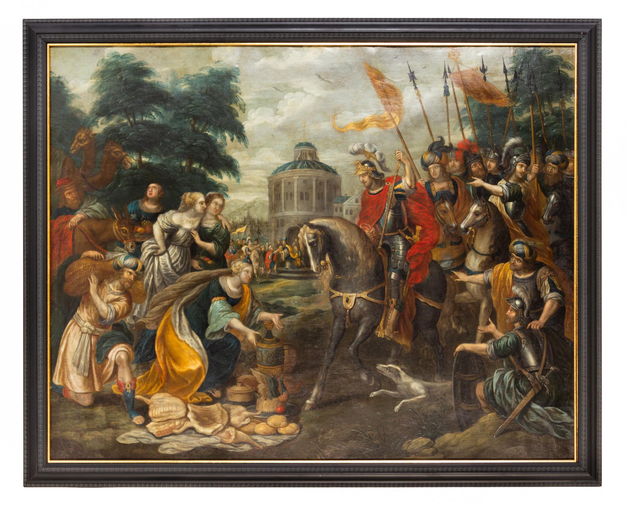 Studio of Frans Francken the Younger, (Flemish, Late 16th/Early 17th Century), The Feast of Esther (two works), David and Abigail, Davi