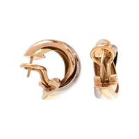 CARTIER, TRICOLOR GOLD 'TRINITY' EARCLIPS